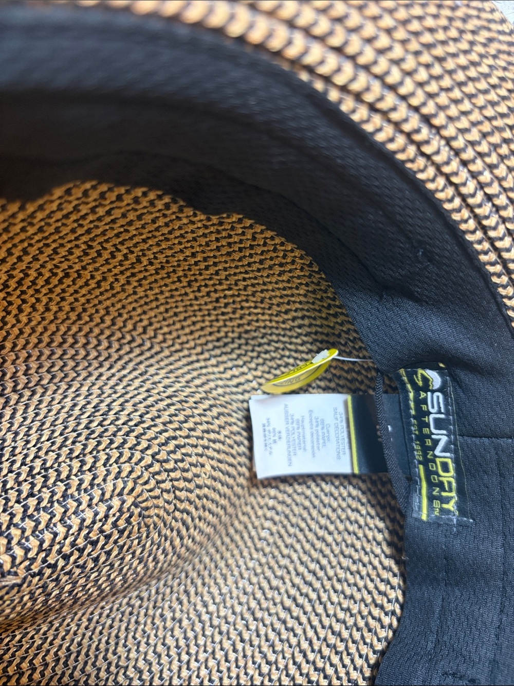 Sundry Men’s Straw Sun Hat - Tan and Black